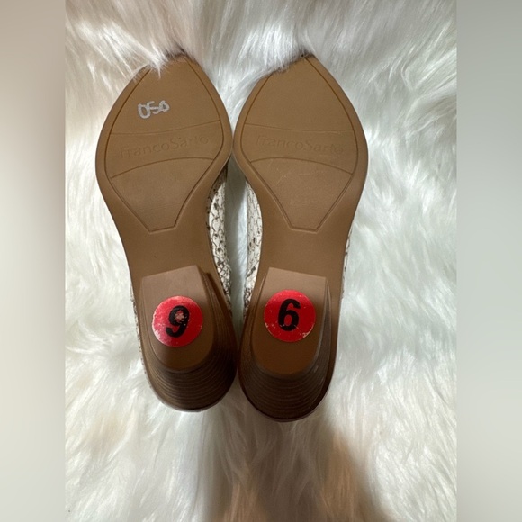 Franco Sarto Brown and Cream Ankle Booties with Snakeskin Pattern - Picture 6 of 9